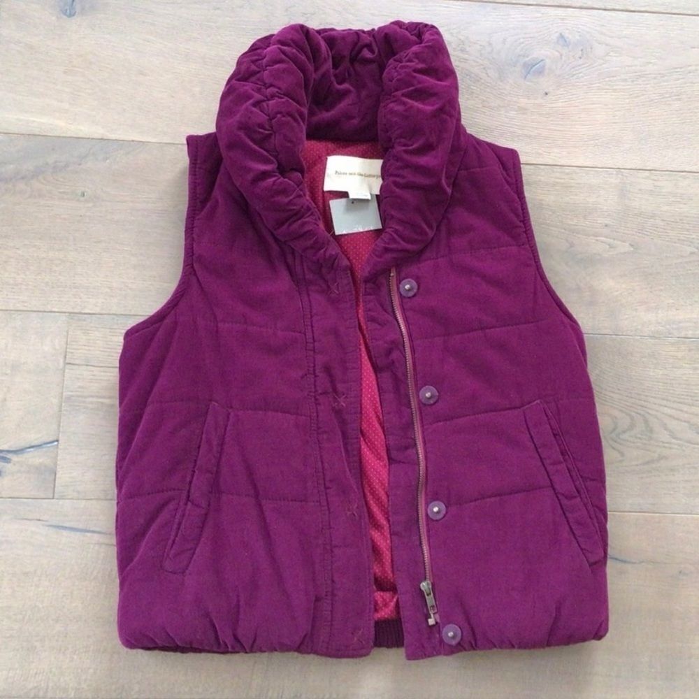 Anthropologie vest Burgundy Bordeaux Size Small pilcro and the‎ letterpress